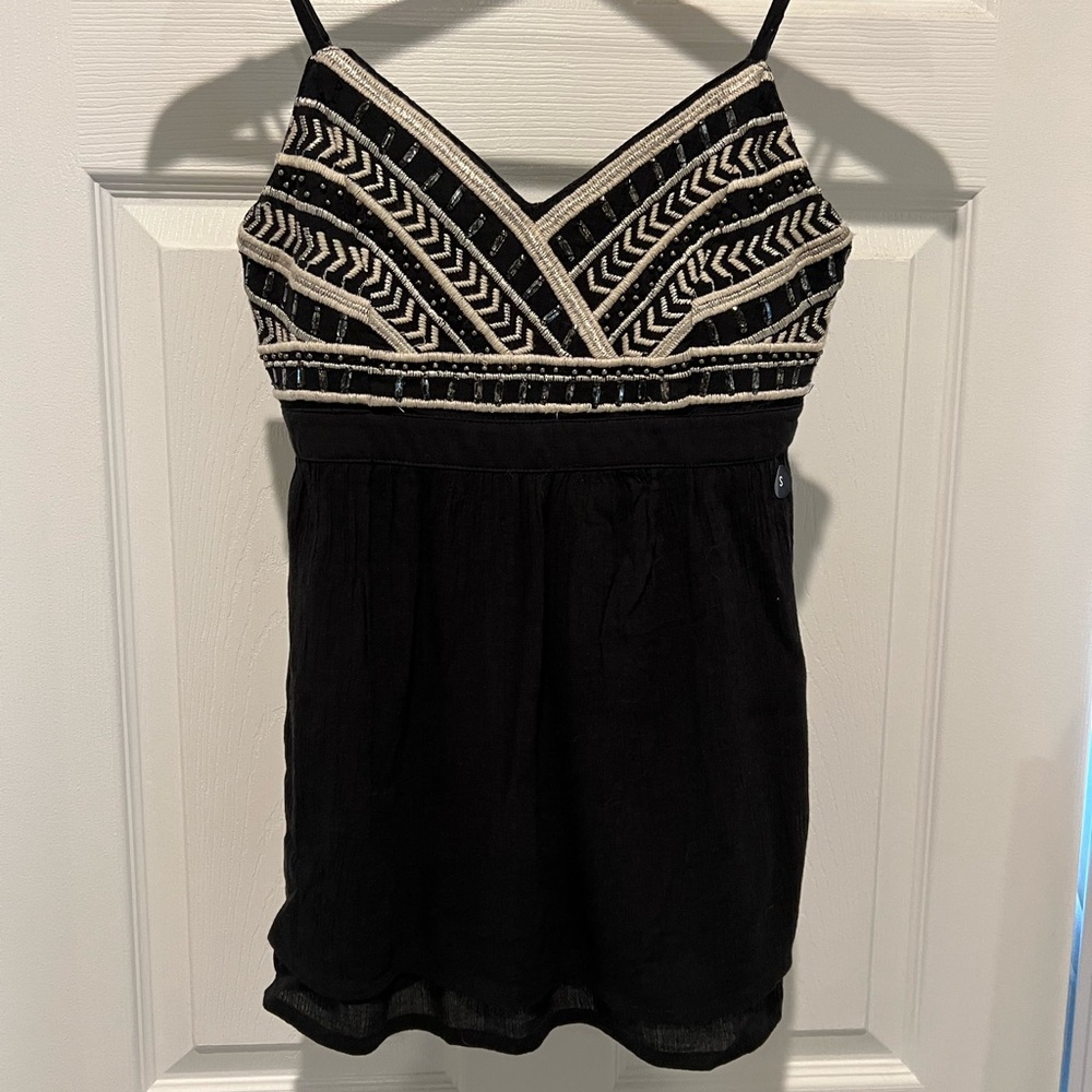 NWT- Hollister Black Beaded Embellished Tank Top